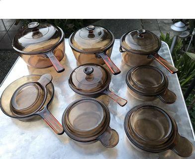 16-piece CORNING VISION Cookware Amber USA Pyrex