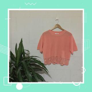 knitted coral top
