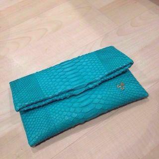 Green Snake Skin Clutch