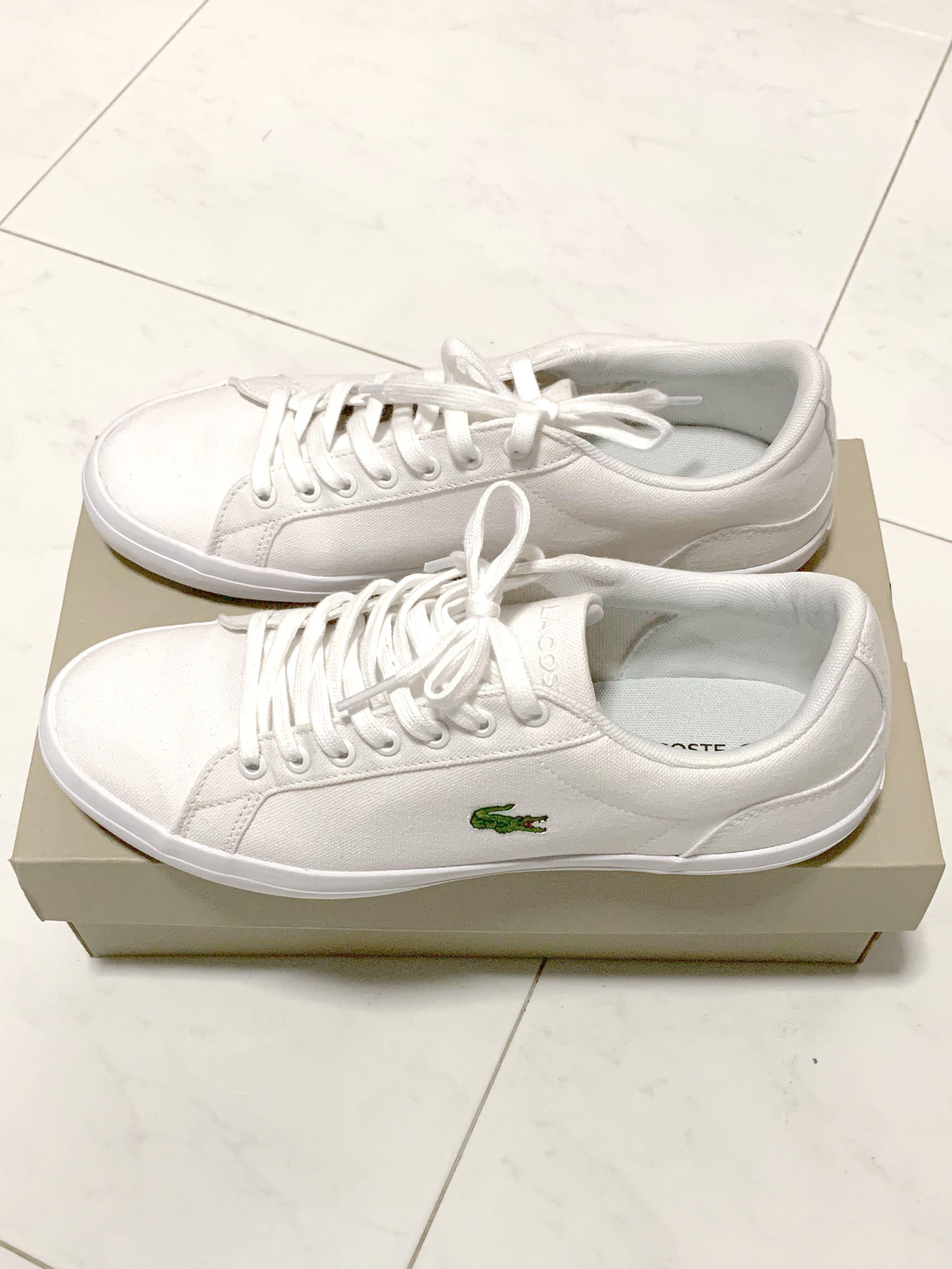 lacoste canvas slip ons