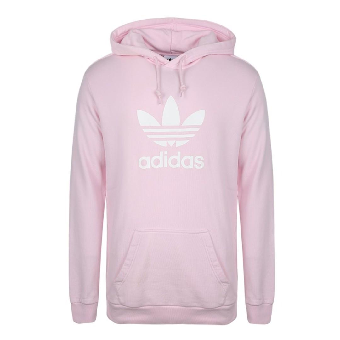 Adidas Pink Trefoil Hoodie Men s Fashion Tops Sets Hoodies on