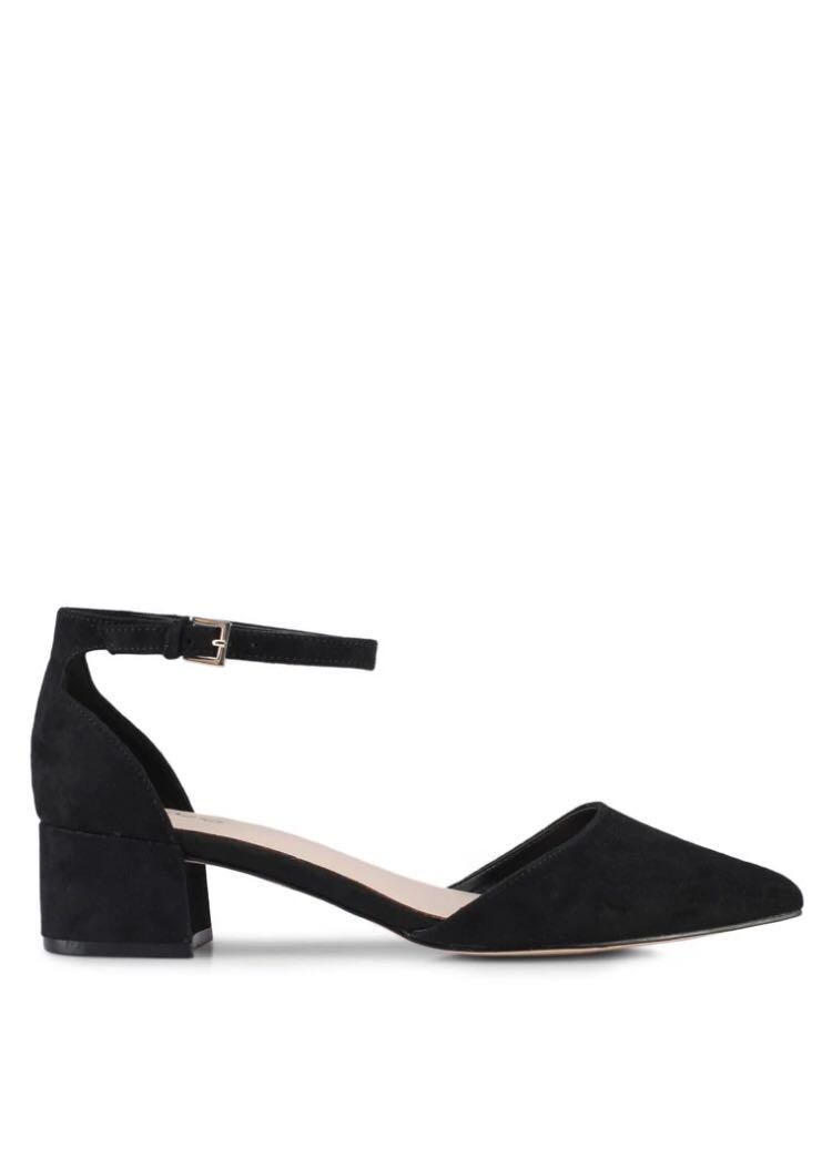 Aldo Zulian Ankle Strap Block Heel Black