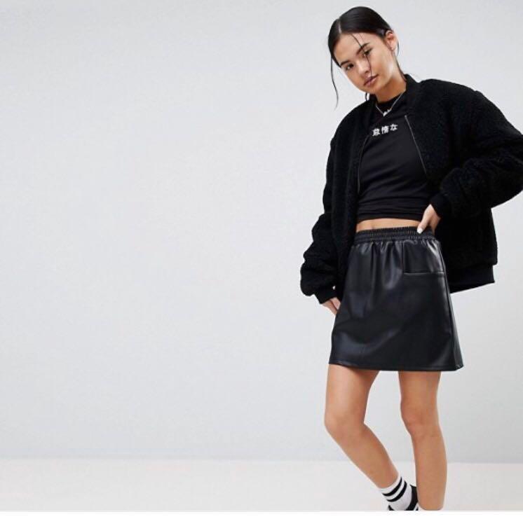 ASOS noisy May faux leather mini skirt Women s Fashion Bottoms