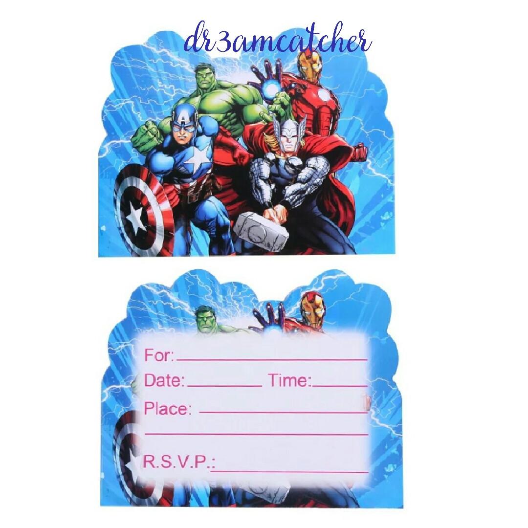 Avengers Theme Invitation Cards Babies Kids Toys Walkers On Carousell
