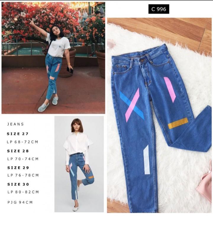 C996 celana jeans wanita pull And bear modis Fesyen Wanita