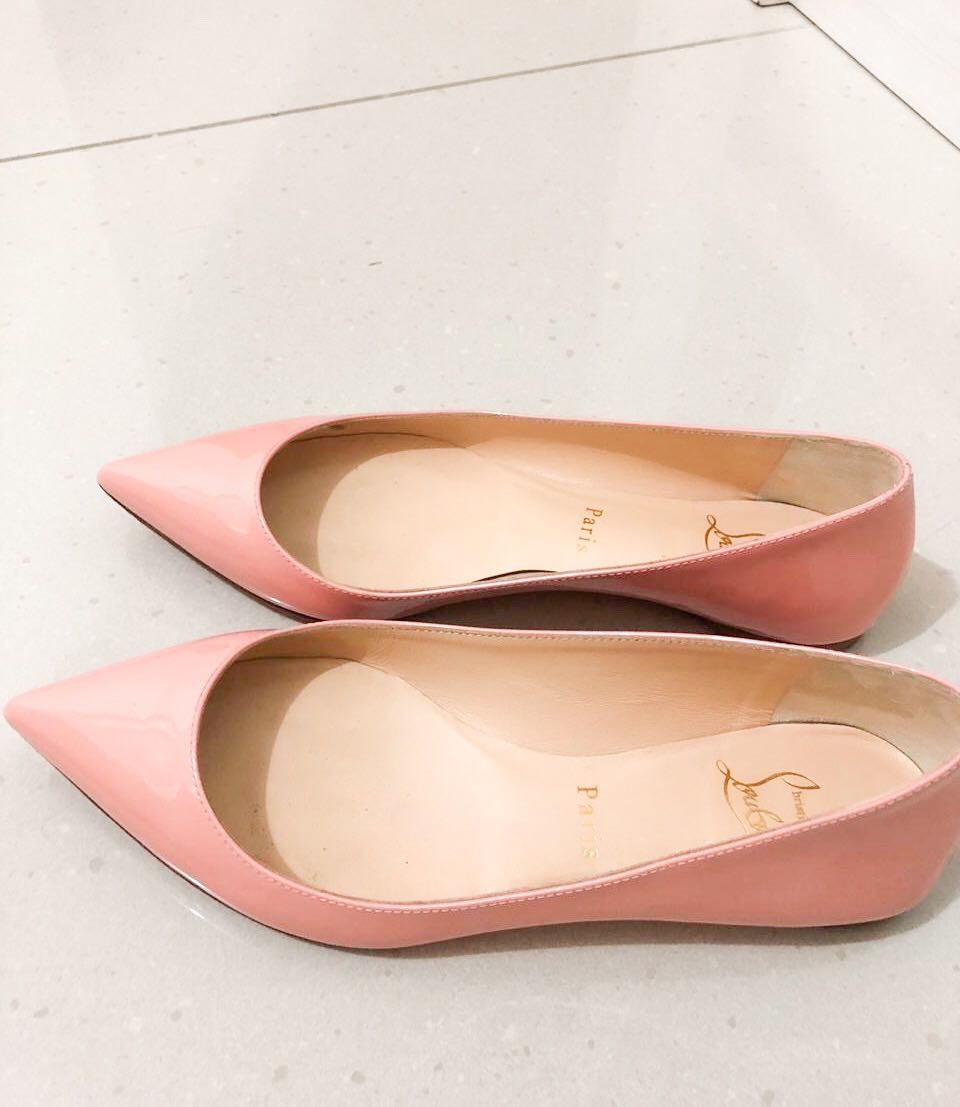 christian louboutin nude flats