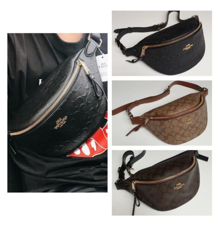 Coach belt bag debossed black fanny pack, Women's Fashion, Bags & Wallets, Crossbody Bags on