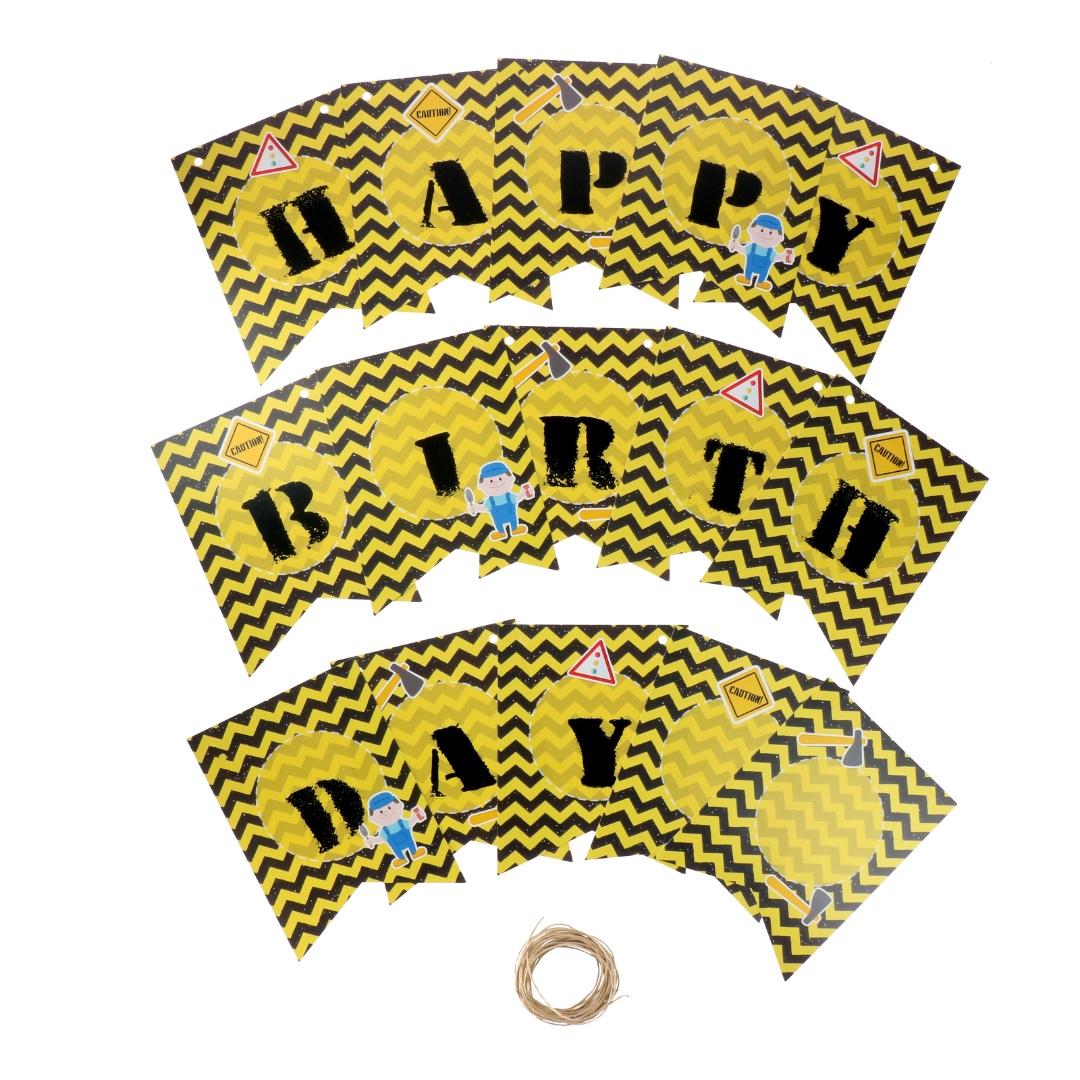 Construction Themed Birthday Pennant Everything Else On Carousell