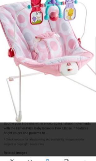 Fisher price baby bouncer pink discount