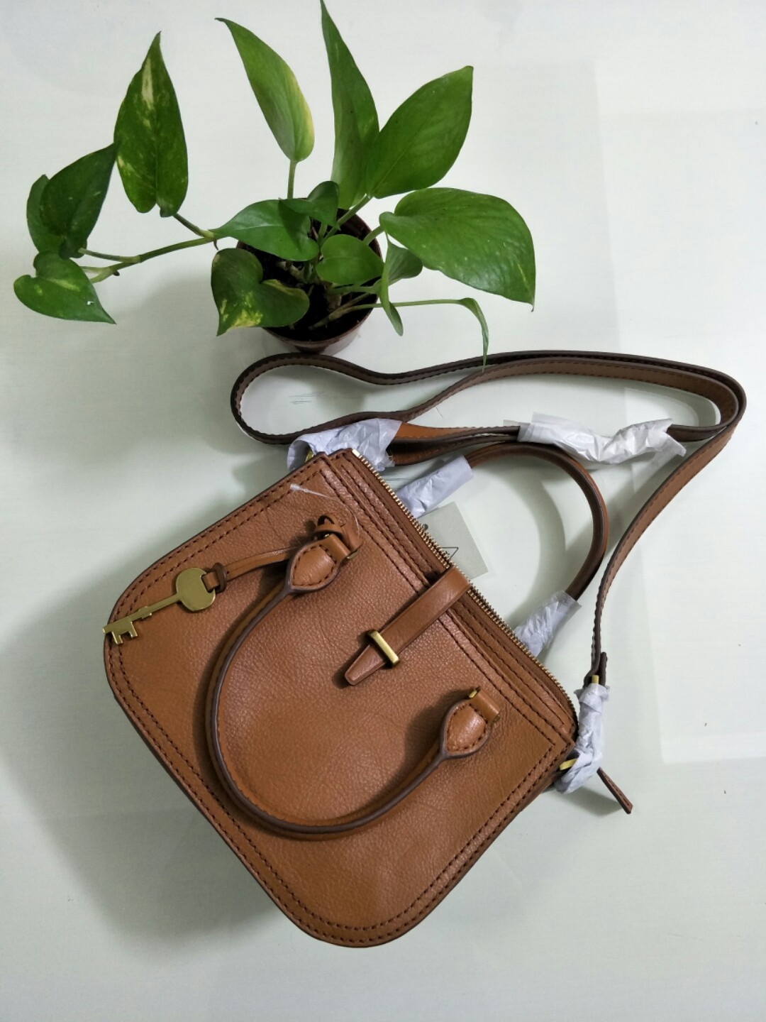 Fossil ryder 2025 satchel tan