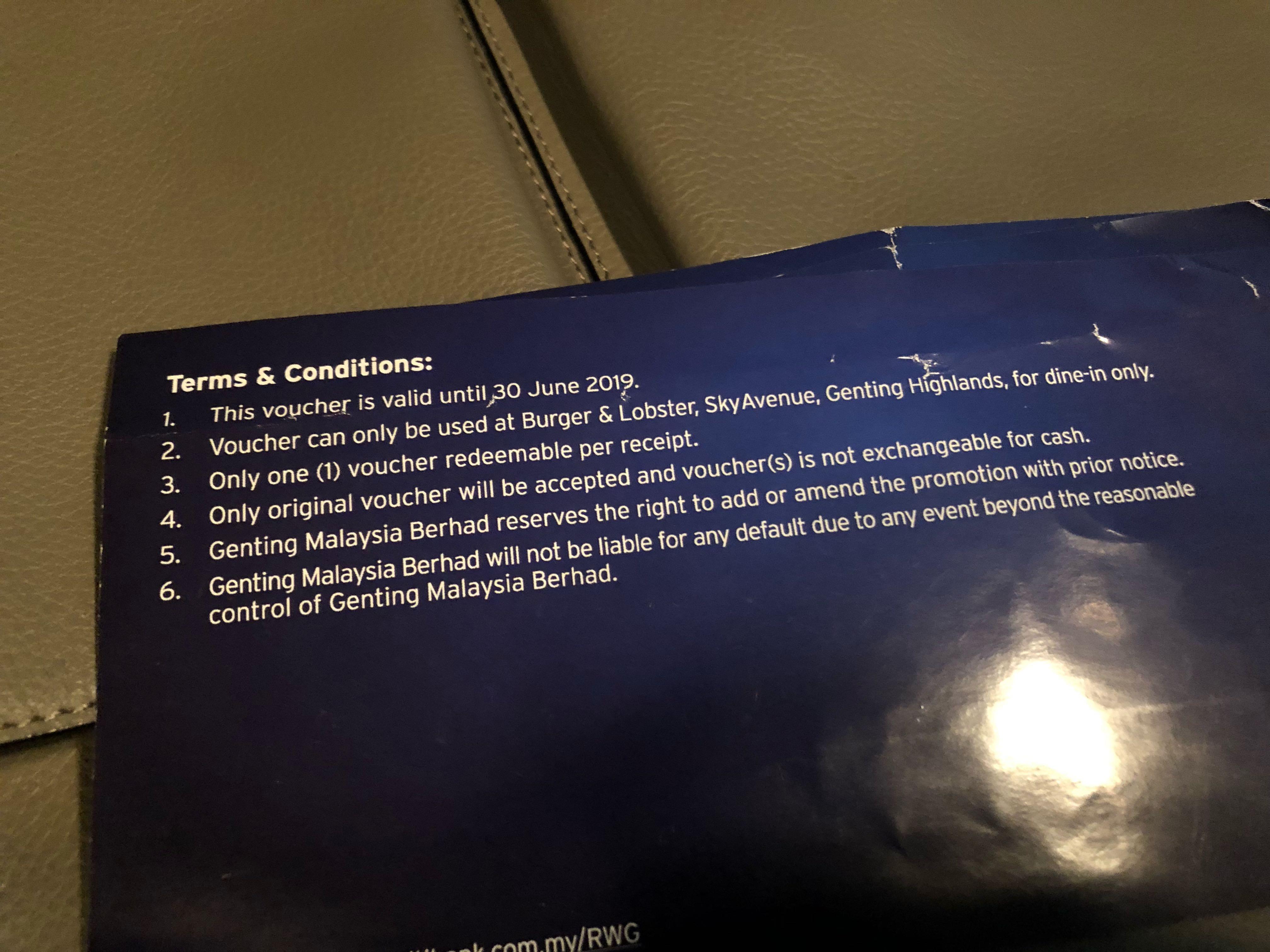 Genting burger & lobster theme park, Tickets & Vouchers, Local