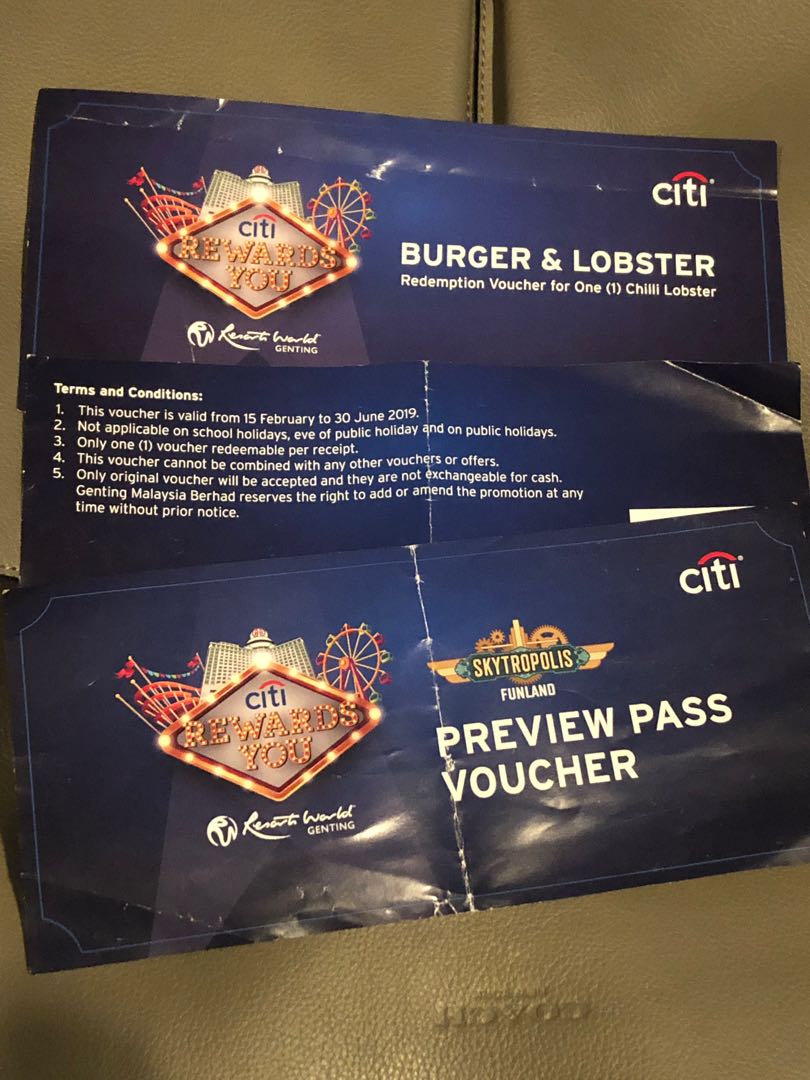 Genting burger & lobster theme park, Tickets & Vouchers, Local