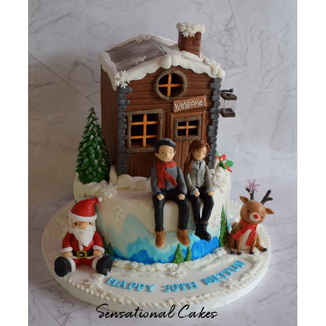 Home Sweet Home Winter Snow Xmas Theme Couple Design 3d Sugar