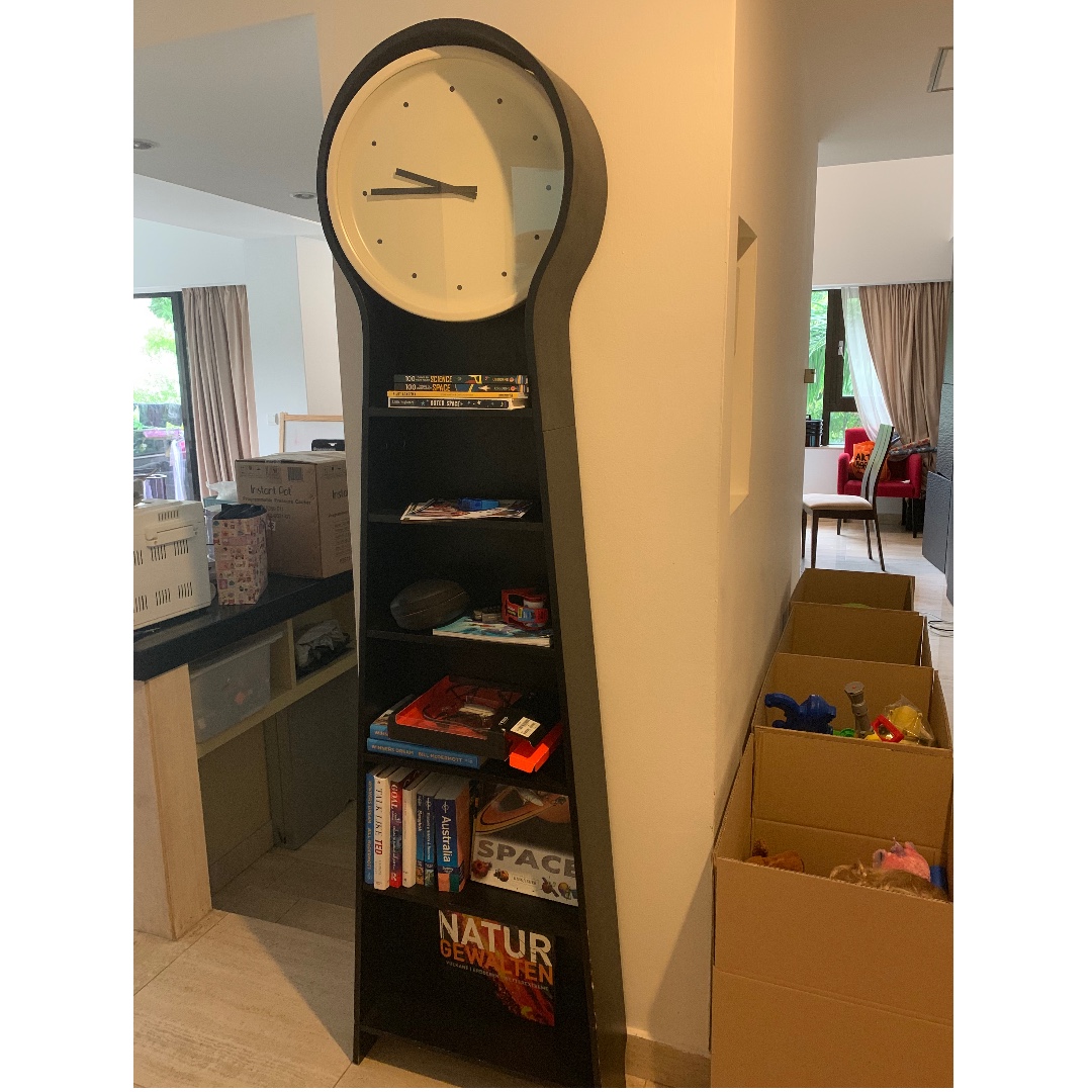Ikea store clock bookshelf