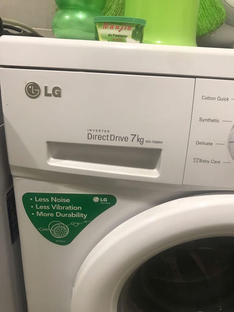 LG INVERTER DIRECT DRIVE FRONT LOAD WASHER WD708MW, TV & Home