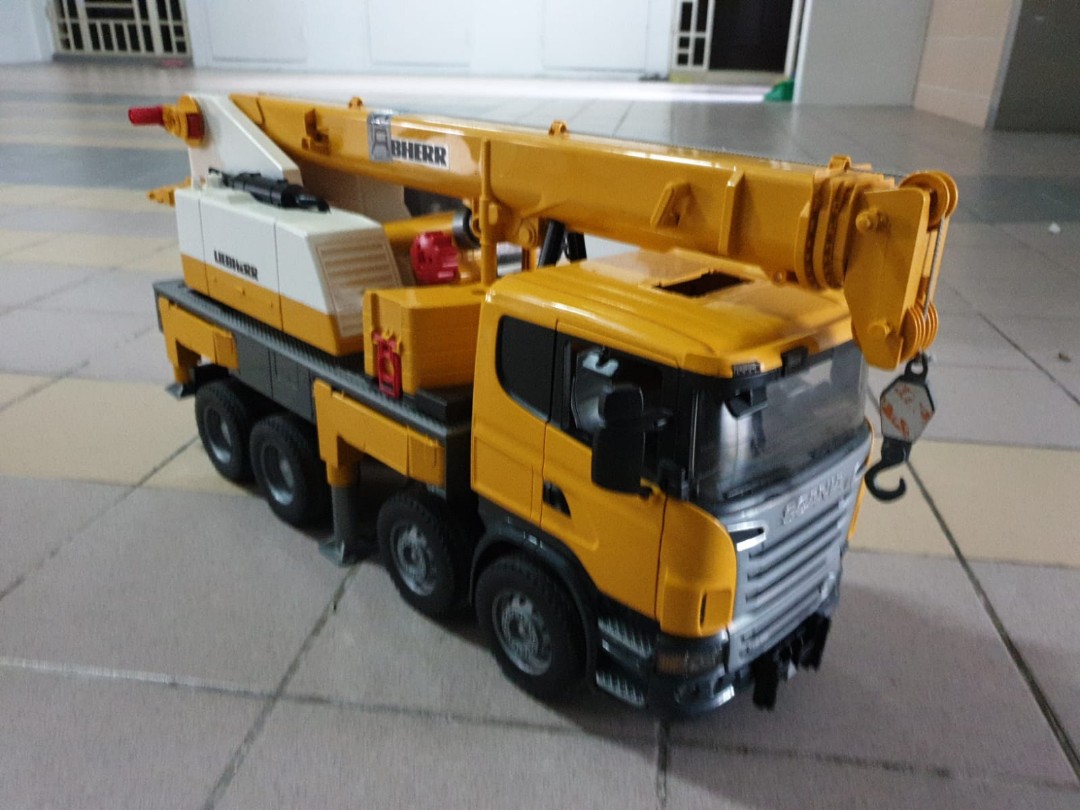 Liebherr toy crane truck hobbies toys toys games on carousell