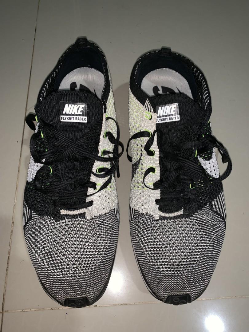 flyknit racer black white