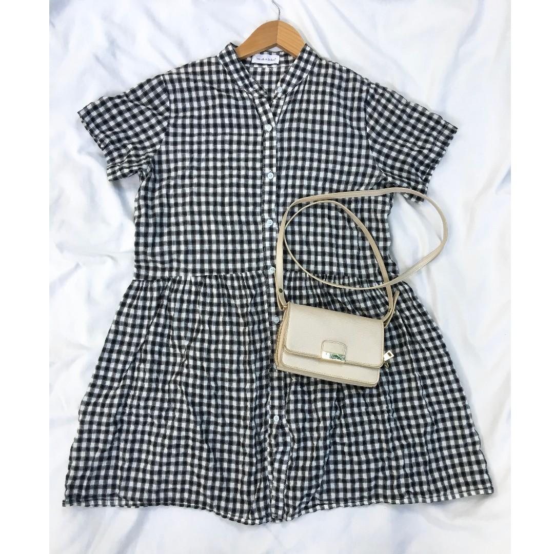 black and white plaid dress womens