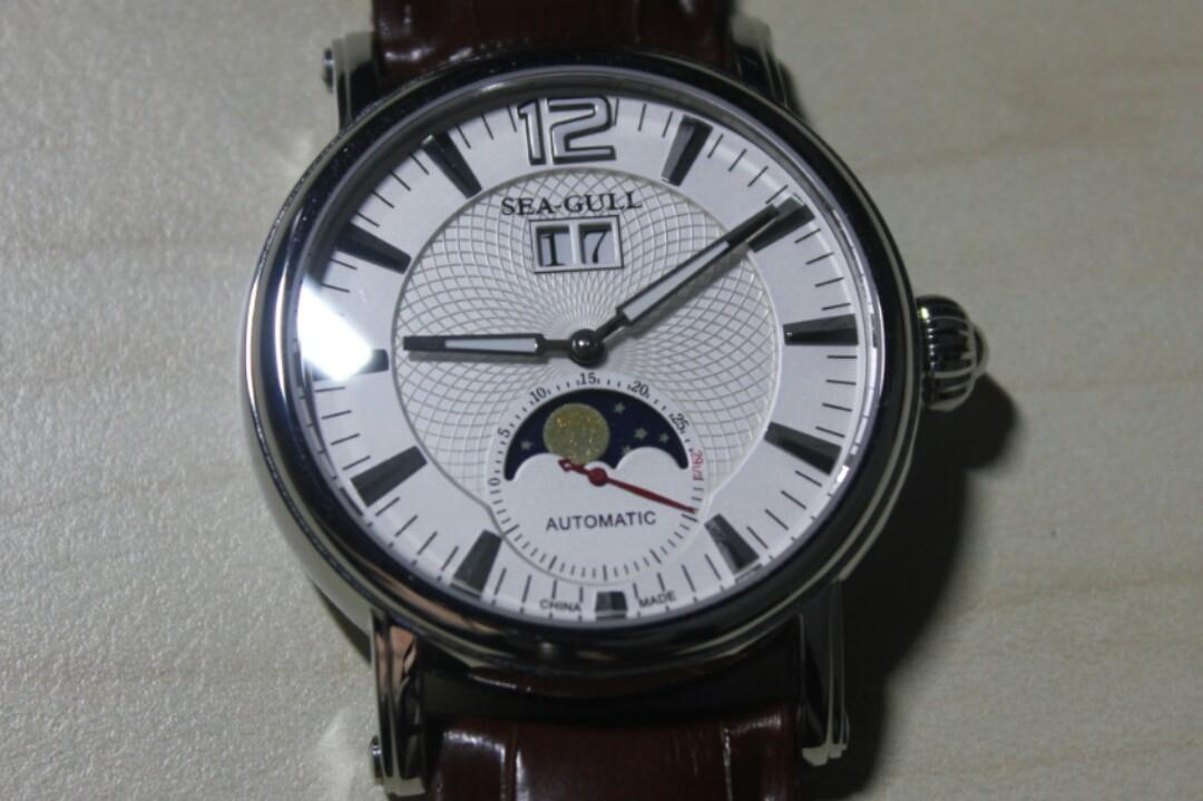 Seagull Automatic Manual Wind Dress Watch True Moonphase Men S