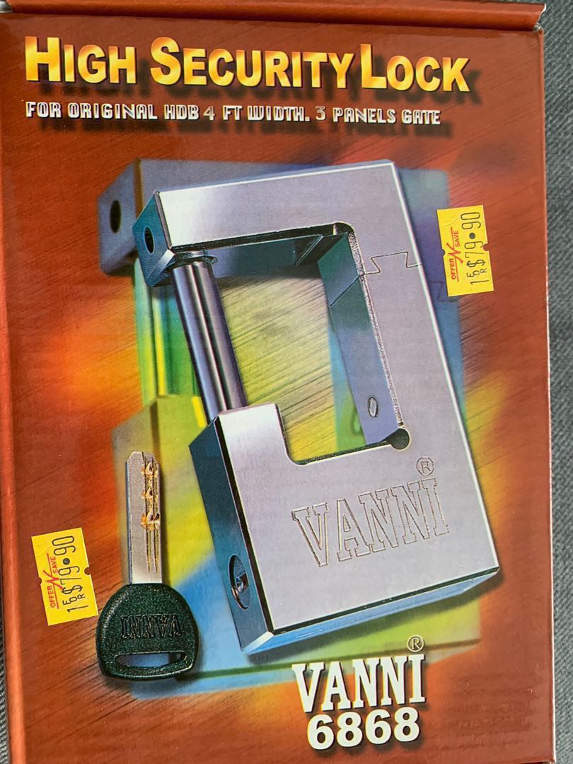 Vanni 6868 High Security Lock / Padlock for HDB BTO Metal Gate