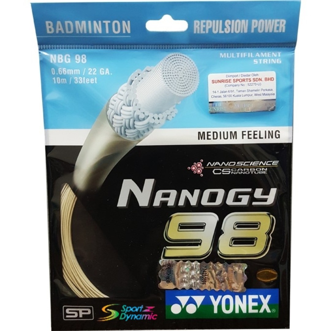 YONEX NANOGY NBG98-2 Badminton Strings - Reels 200m/656 Feet – EastBay  Badminton - Badminton Express