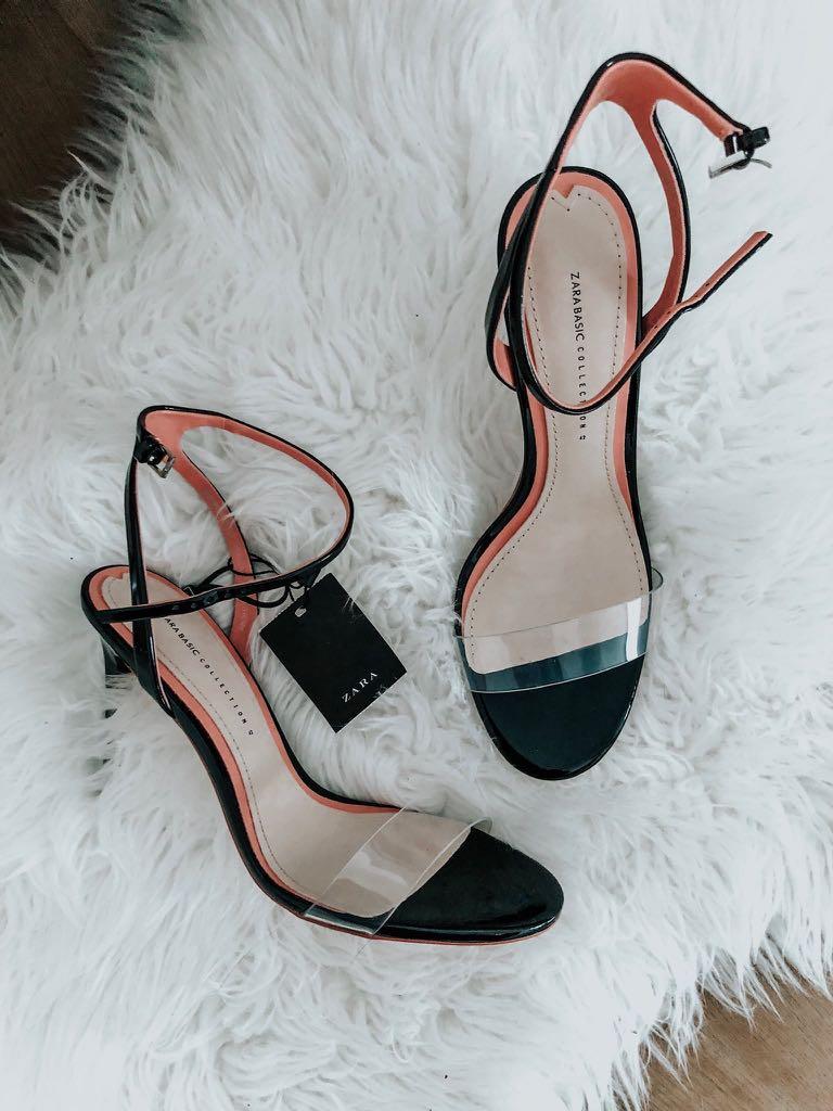 zara clear strap heels