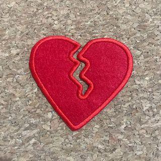 Heartbroken heart iron on sew patch