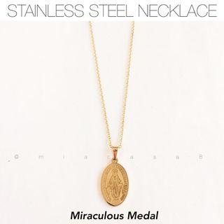 Miraculous Medal Stainless Steel Necklace