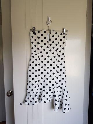 BNWOT Pretty Little Thing x Olivia Palermo polka dot mini dress