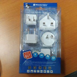 Soundtech universal dual USB travel charger
