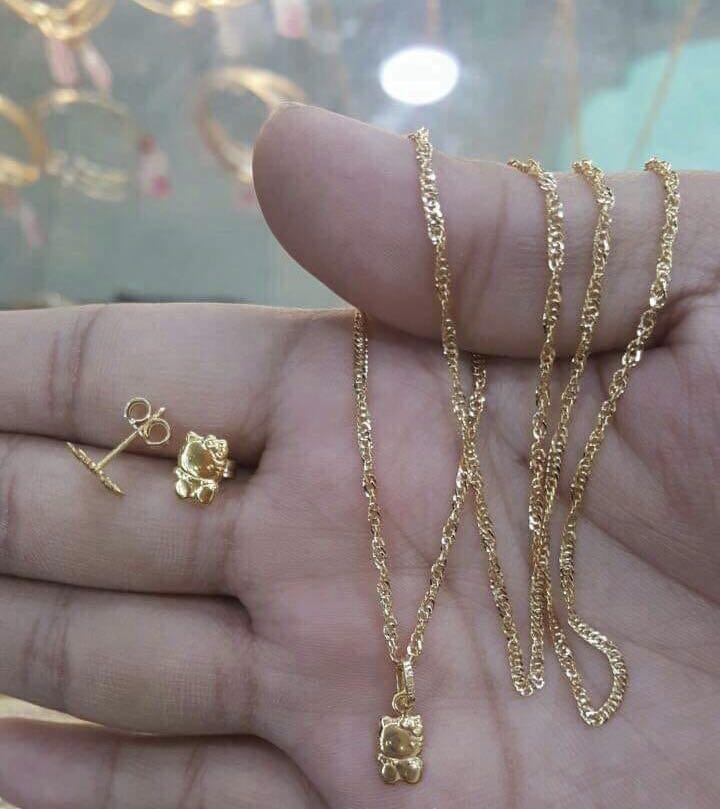 18k Saudi gold Hello kitty set (Category: Precious Stones) located in Dasmarinas. Submitted by reenacedric (Listing ID 234728135, Image 1). Description: 18K Saudi Gold Necklace with earring ✔100% pawnable / high appraisal ✔we ship nationwide ✈ (LBC / FEDEX and 2GO 🚚) Get urs now 🤗.