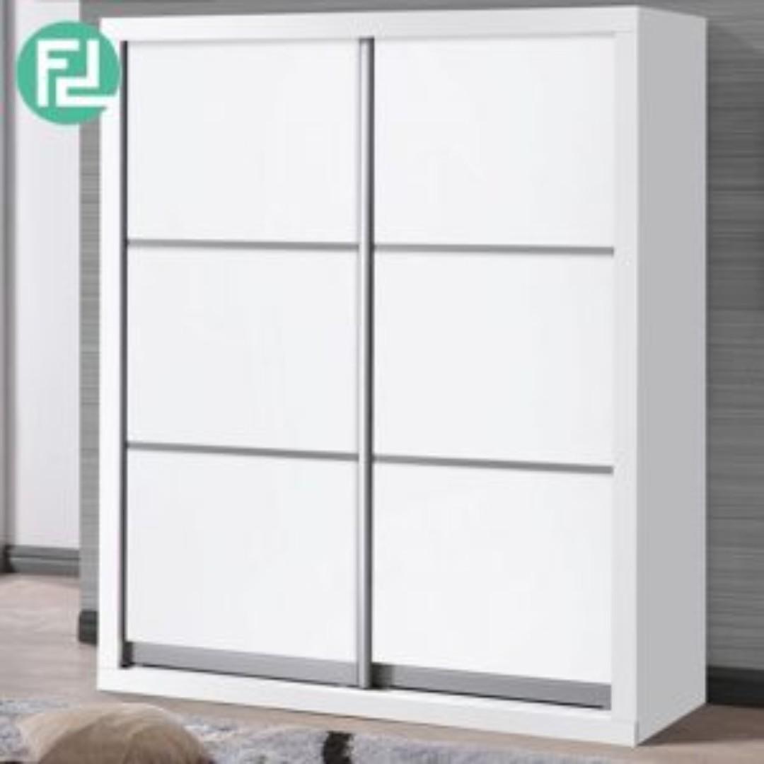 5 Feet Anti Jump Sliding Door Wardrobe Wd5216 White Home