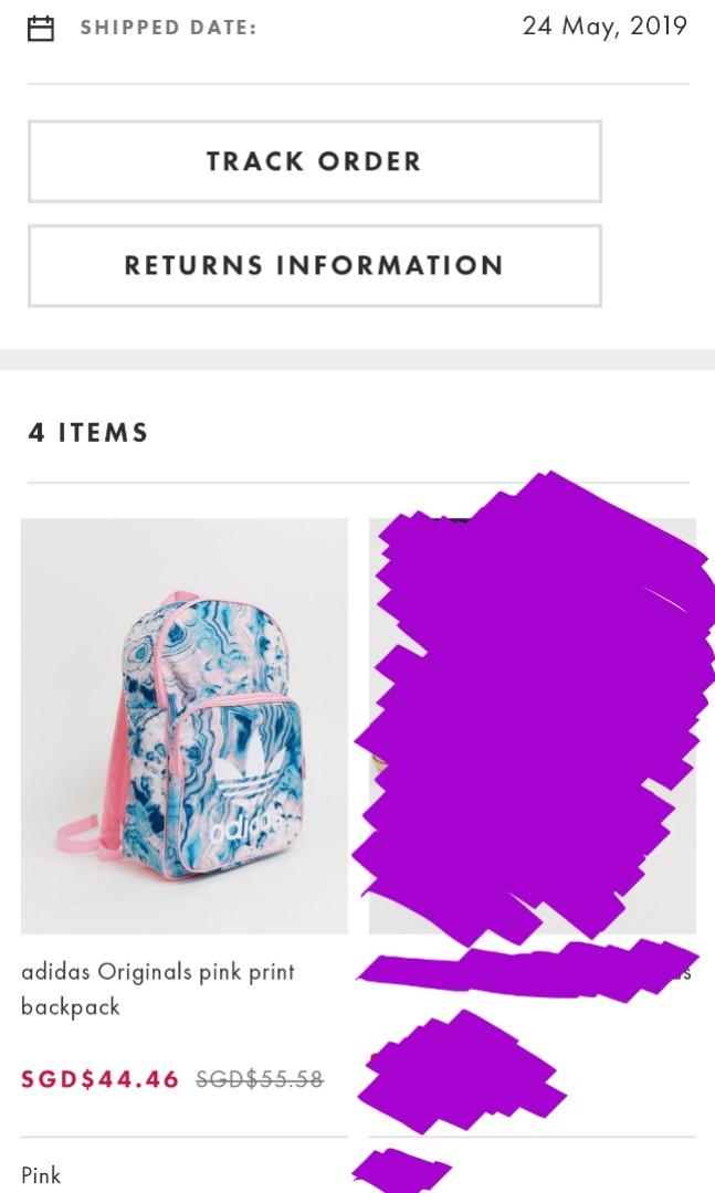 Adidas originals pink print backpack online
