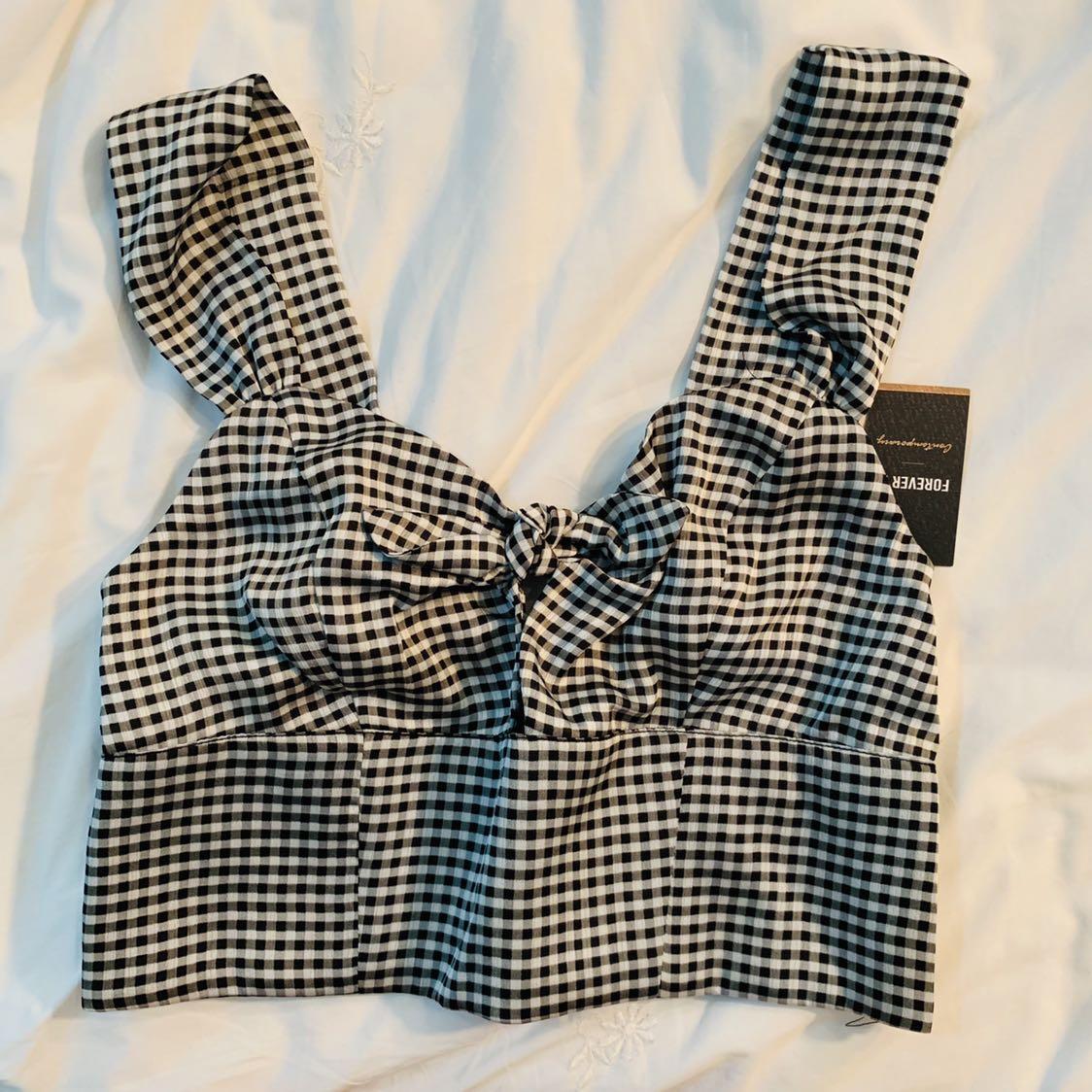 checkered tube top forever 21