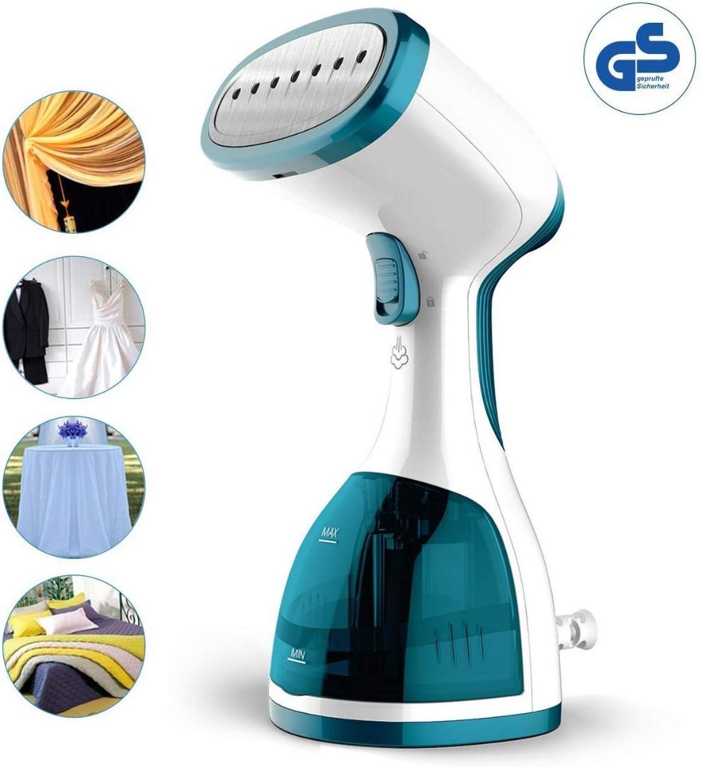 homeasy Clothes Garment 5 in 1 Handheld Fabric Steamer Wrinkle Remover with Fast Heat-up Function for Home and Travel Satisfaction Guarantee Small Green