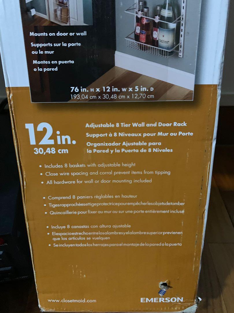 Closetmaid 1231 Adjustable 8 Tier Wall And Door Rack 40