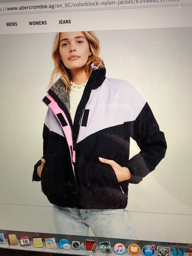 Abercrombie Colorblock Nylon Jacket Women S Fashion Coats Jackets And Outerwear On Carousell