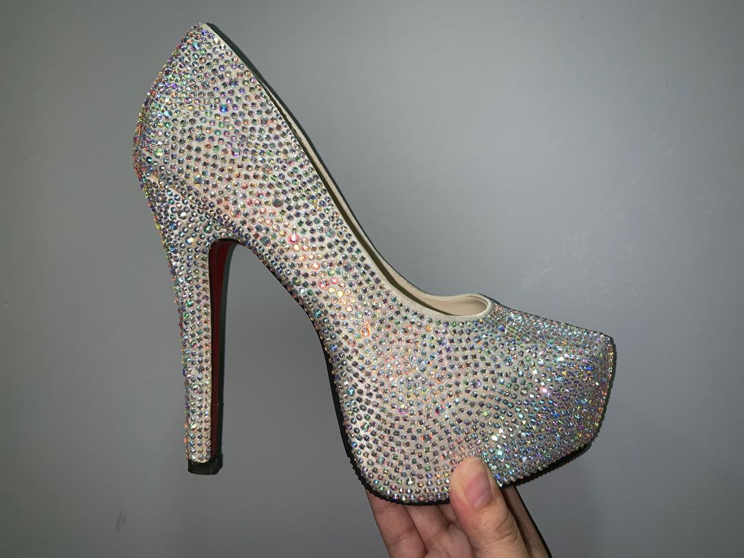 bedazzled platform heels