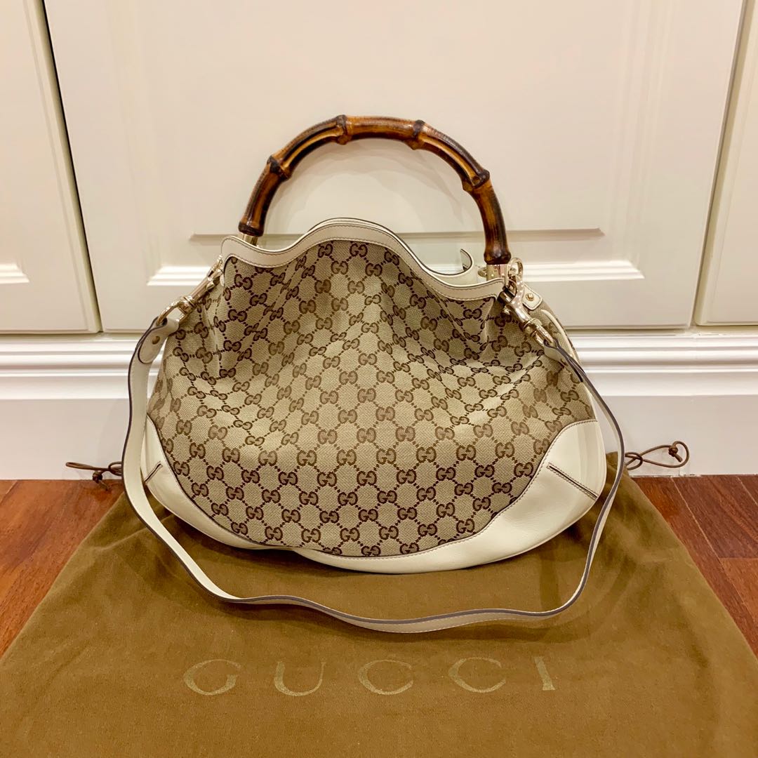 Gucci Monogram Peggy Bamboo Tote Women s Fashion Bags Wallets