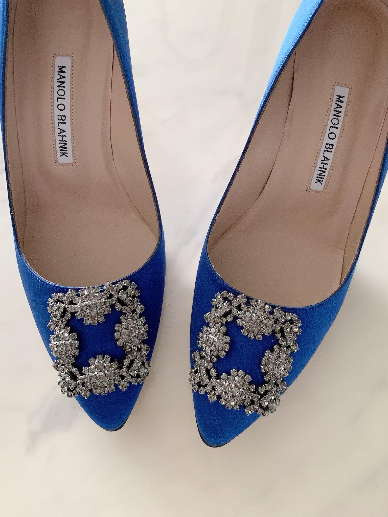 royal blue and black heels