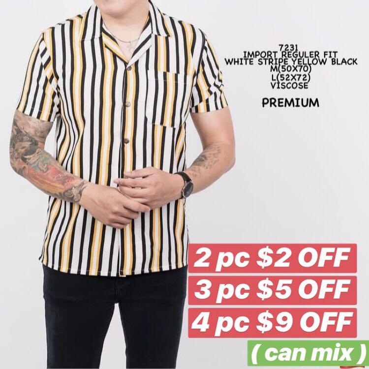 yellow black and white shirt