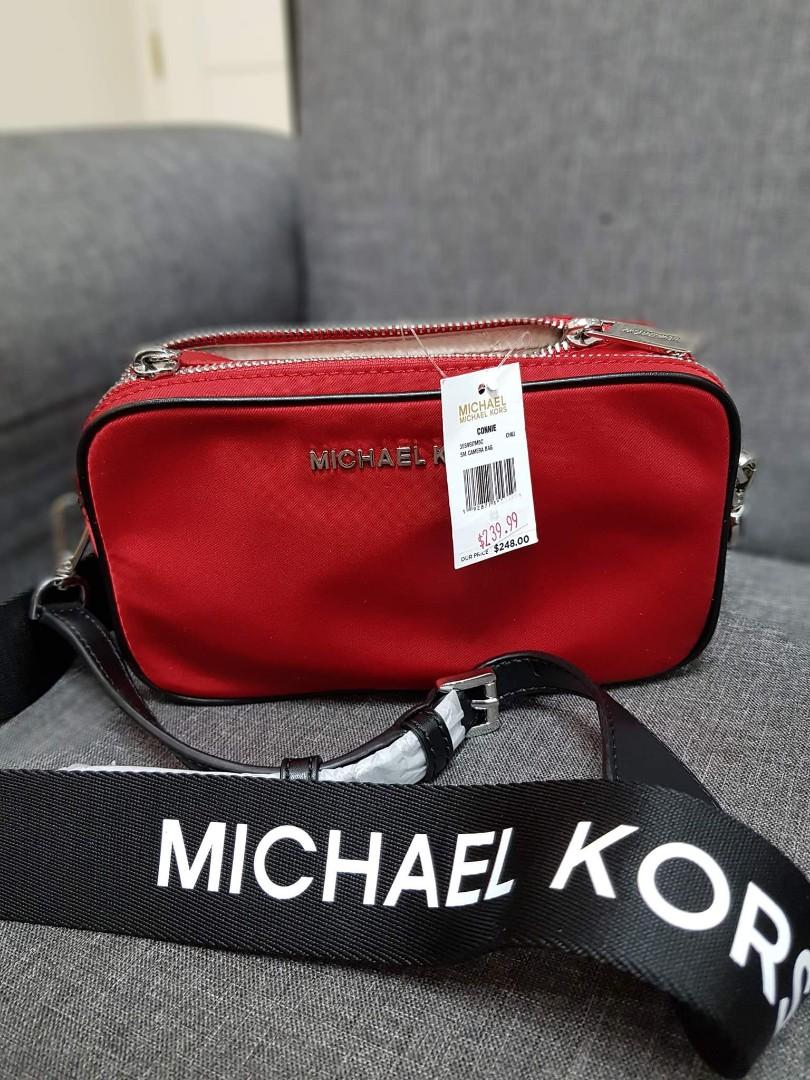 Michael kors 2025 red camera bag