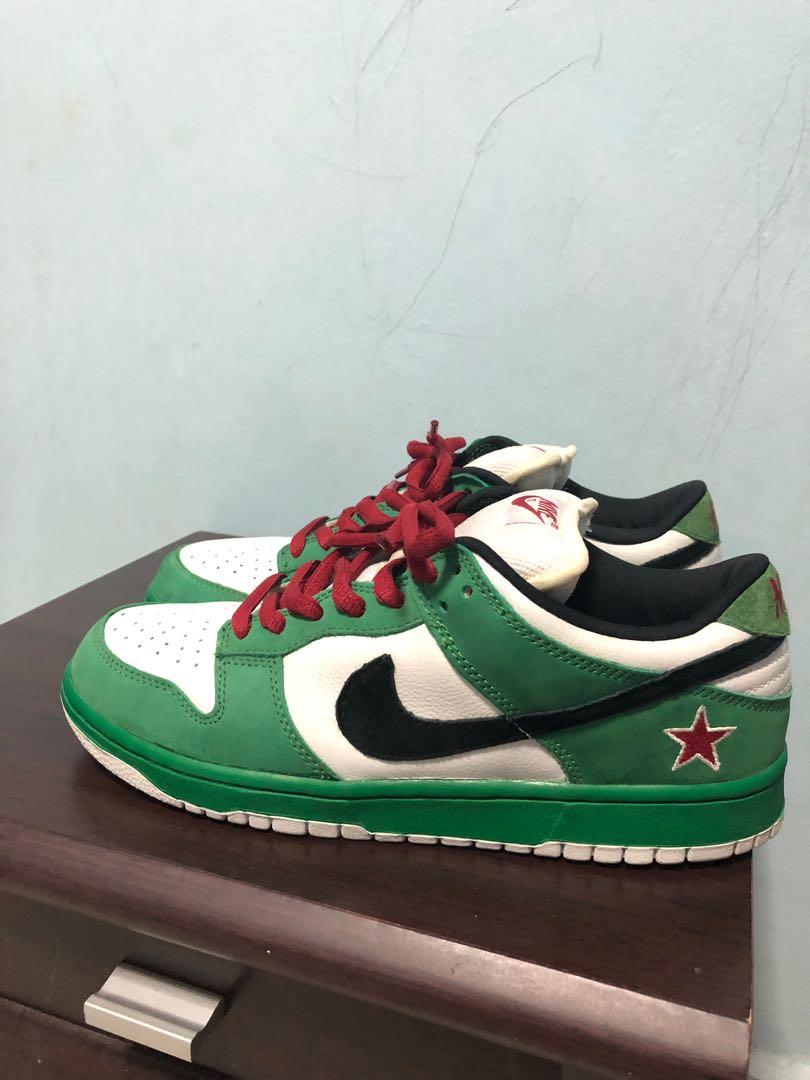 Nike SB Dunk Low Heineken, Men's Fashion, Footwear, Sneakers on Carousell