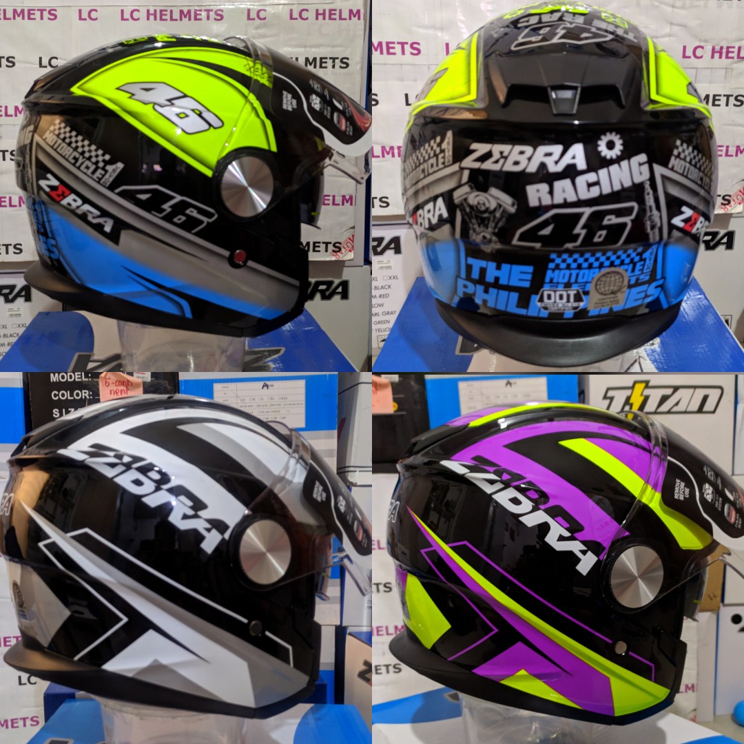 ORIGINAL ZEBRA HALF FACE HELMET Motorbikes on Carousell