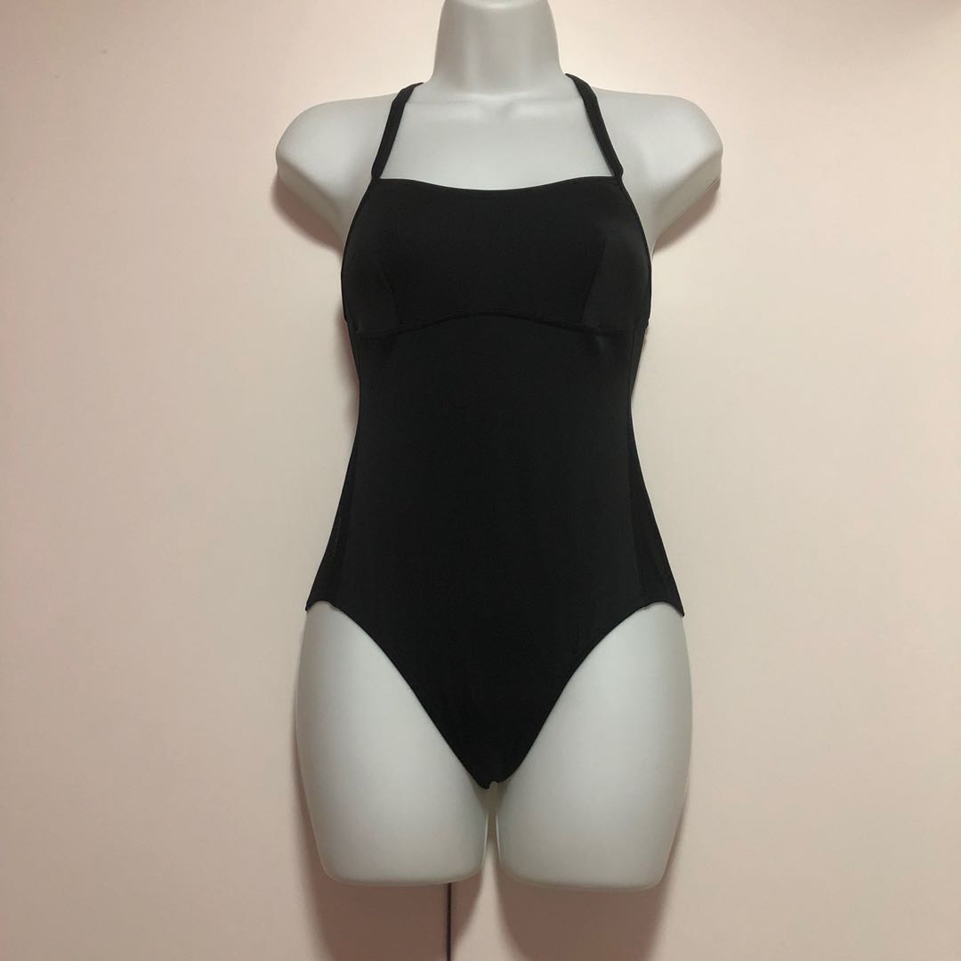 simple black swimsuit
