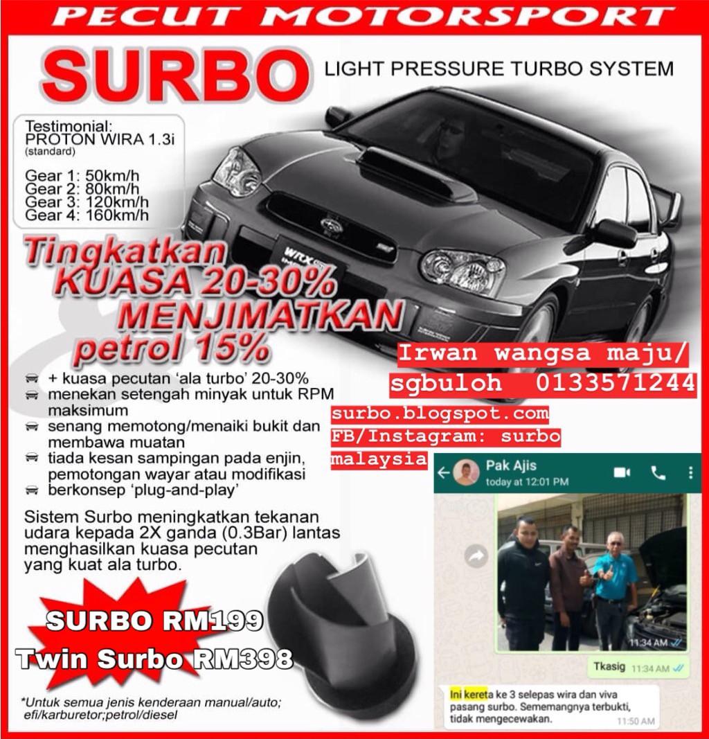 Surbo Light Pressure Turbo Untuk Semua Kereta Auto Accessories On Carousell