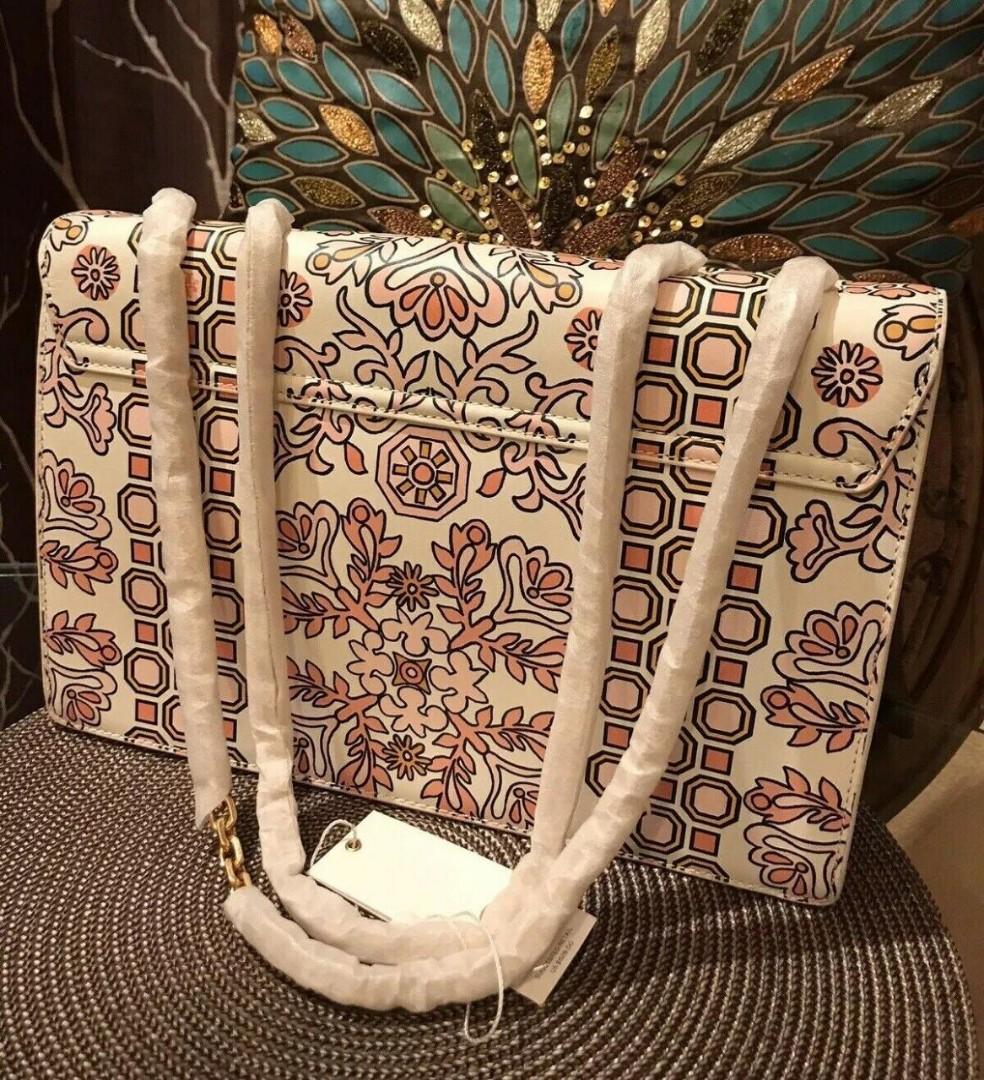 TB Gemini Link Printed Chain Shoulder Bag Hicks Garden 27x19x7cm
