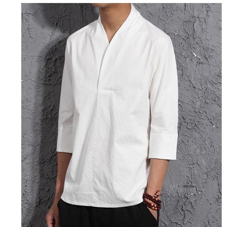 Three quarter sleeve Japanese style shirt