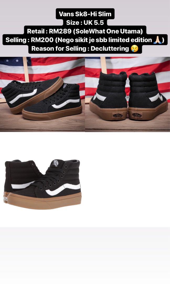 Vans Sk8 Hi Slim Limited Edition Women S Fashion Shoes On Carousell