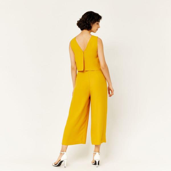Warehouse mustard jumpsuit on sale